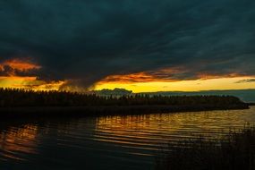 overcast over the lake