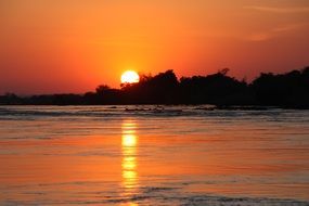 orange sunset over Africa