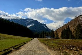 Path in Tatry Koscieliska Valley Mountain view