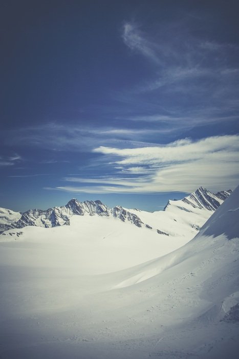 panorama of glaciers in switzerland