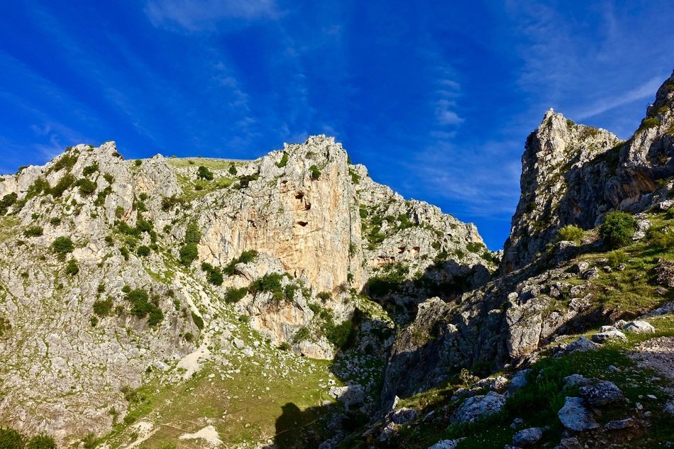 picturesque landscape in the mountains under the blue sky