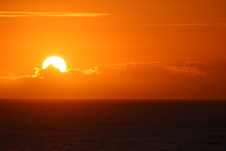 Sunrise sky over the ocean