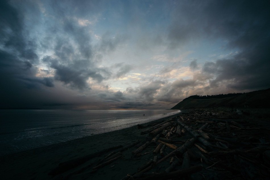 stormy sky over the coast