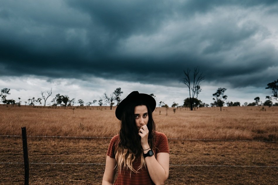 portrait of a girl in the countryside
