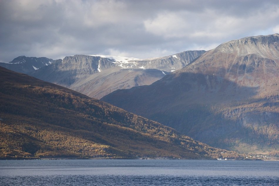 mountains on the beach in norway