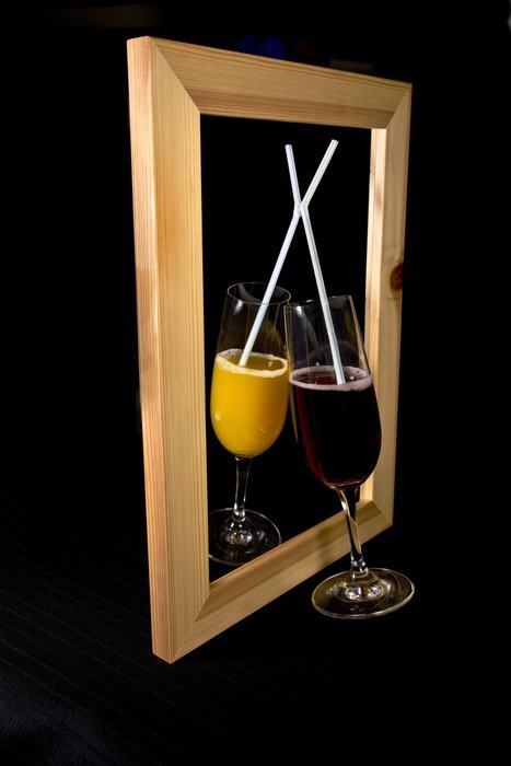 Magic Mirror with glass of wine