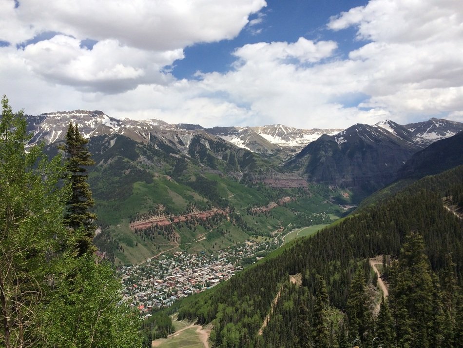 Beautiful mountains and valley under the white clouds