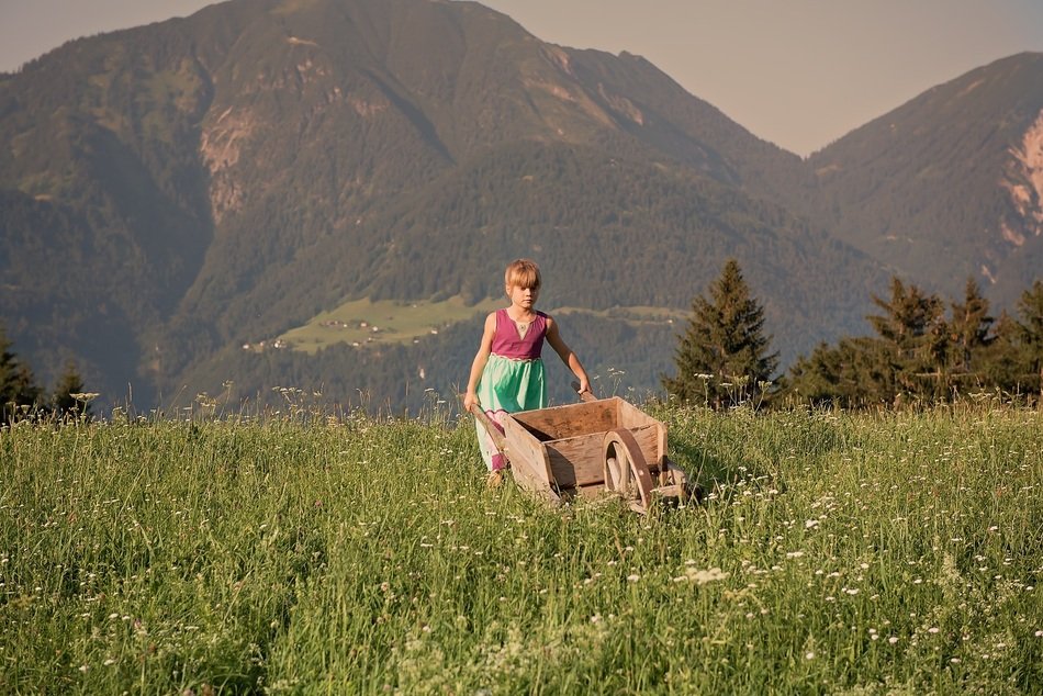 girl with wheelbarrow