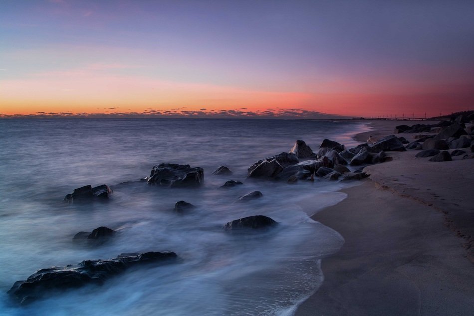 beautiful sunset over the coastline in New Jersey