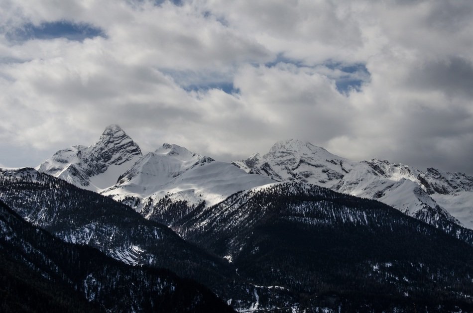 Beautiful view of high mountains in Switzerland, davos