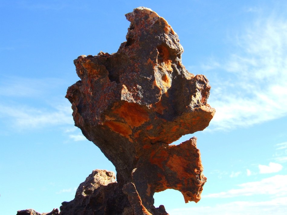 uneven whimsical mountain in the sunlight