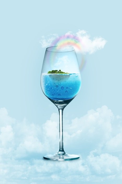 Wine Glass in the sky drawing