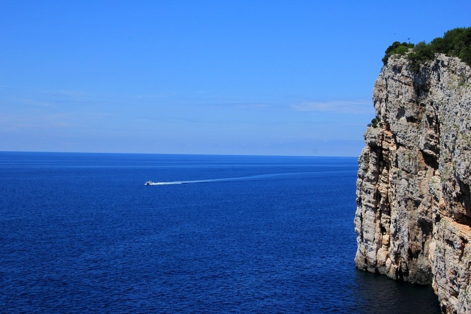 bright blue waters off the coast of Croatia