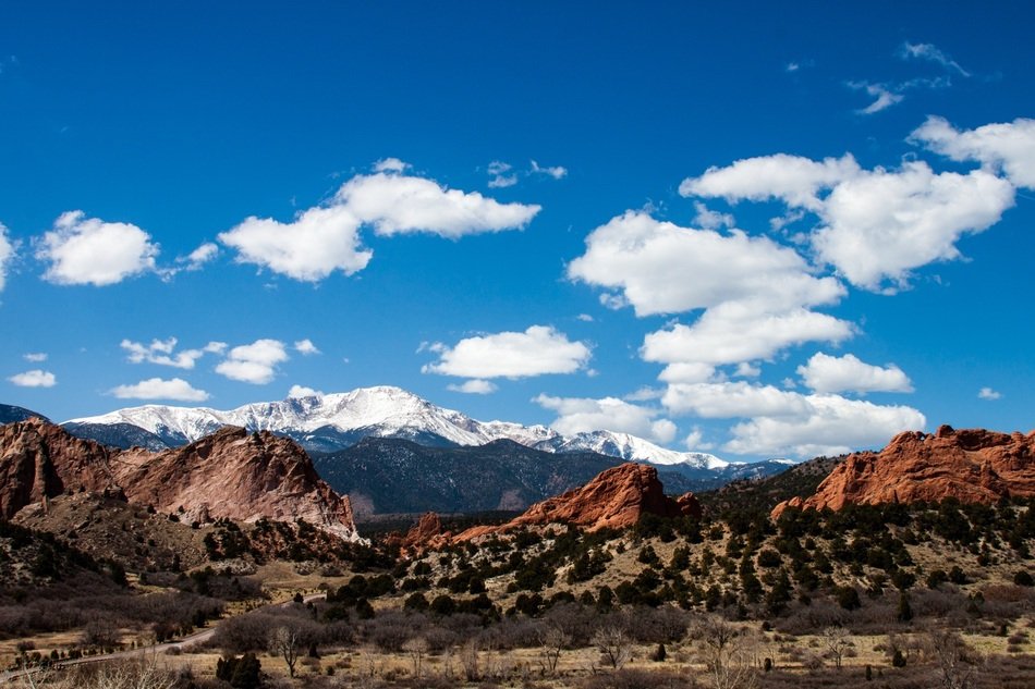 Blue Red Clouds Landscape