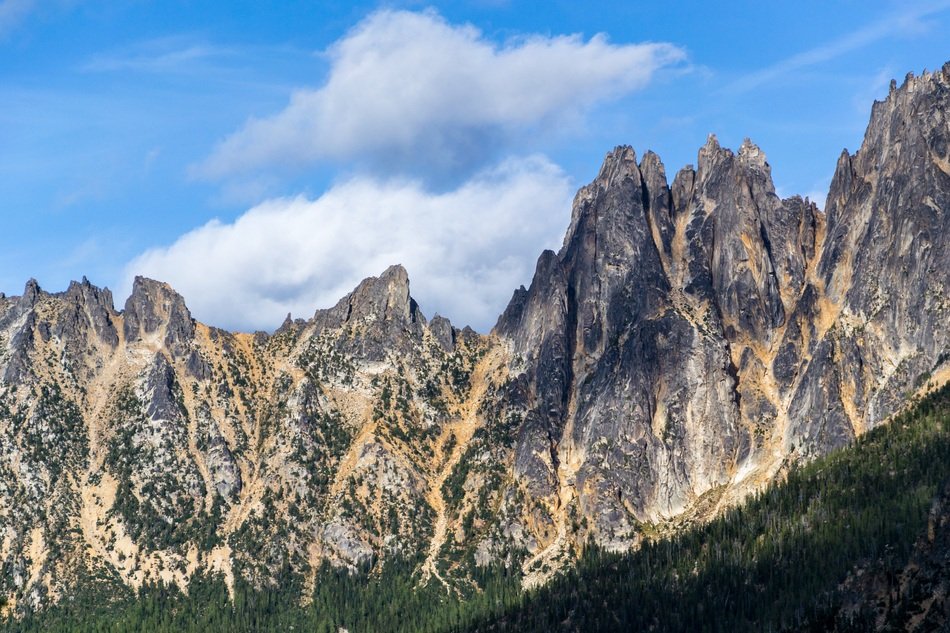 Rock walls of mountains