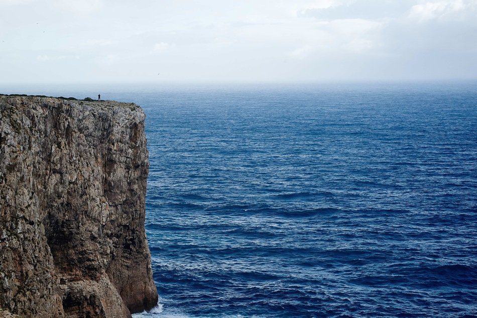 high rock by the sea