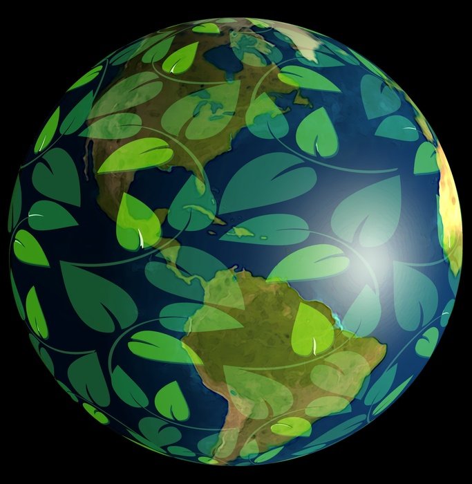 globe with leaves