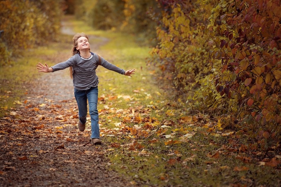 Girl in the forest in autumn