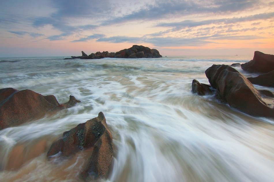 seascape with the movement of water