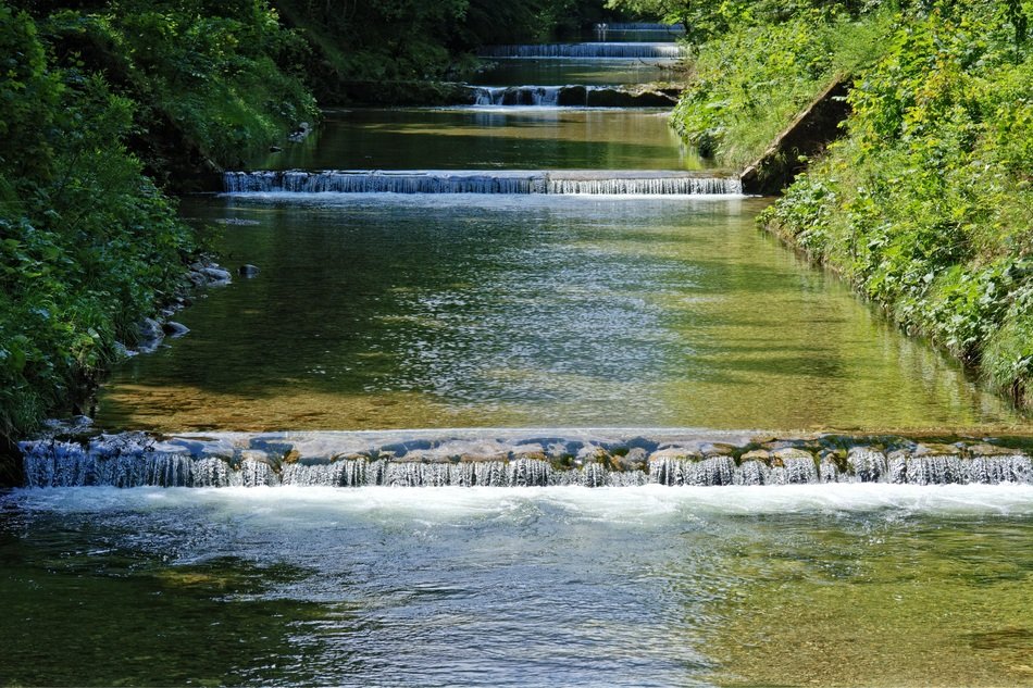stream with smooth cascades in the forest