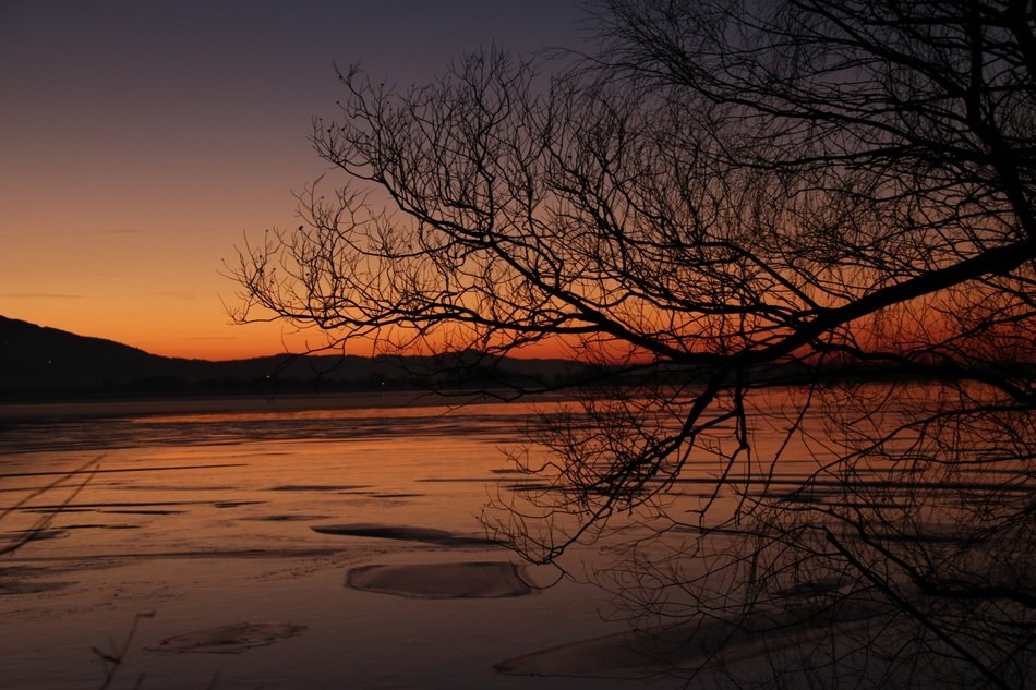 Evening Sunset sky near Lake