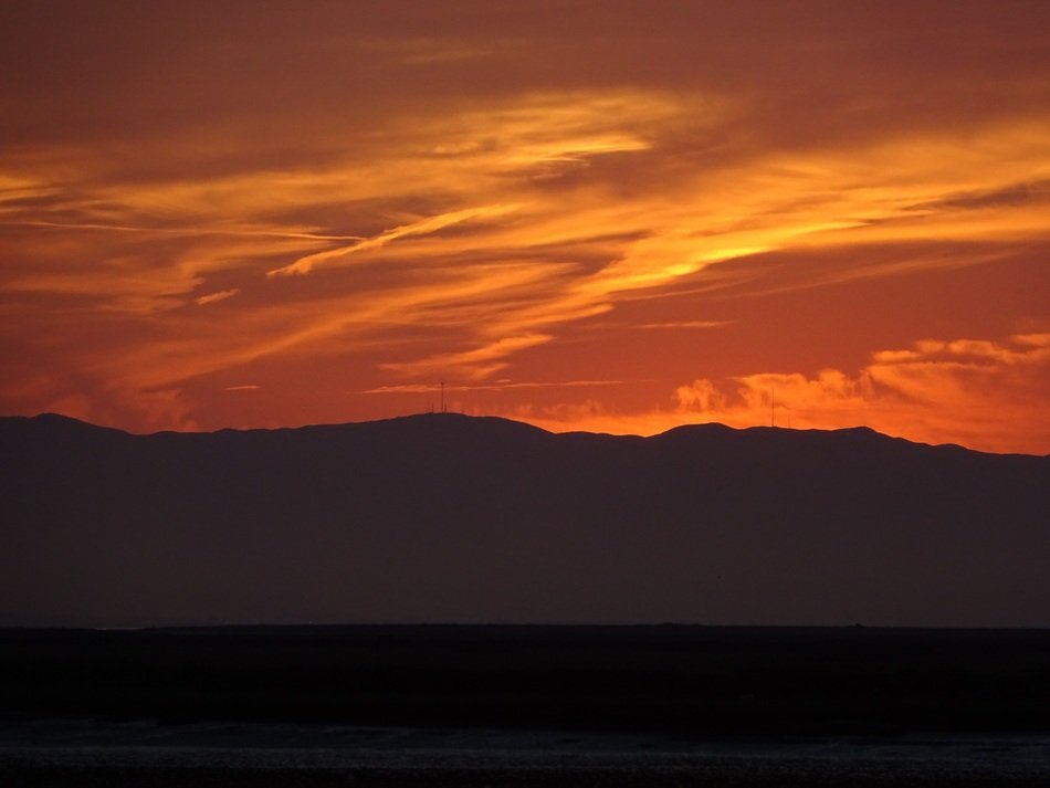 Landscape of mountains at the twilight