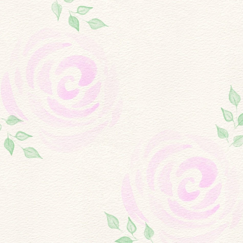 painted delicate roses on white wallpaper
