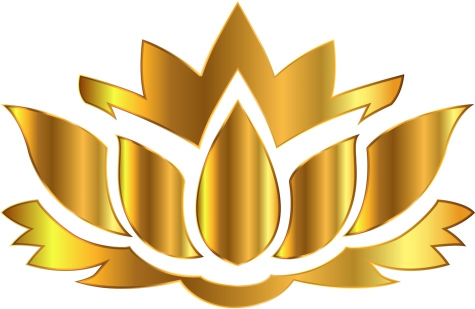 gold lotus on a white background