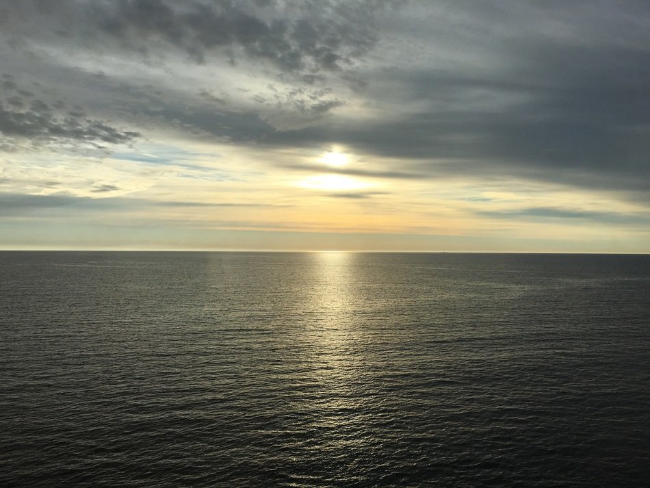 cloudy sky over the sea in the evening