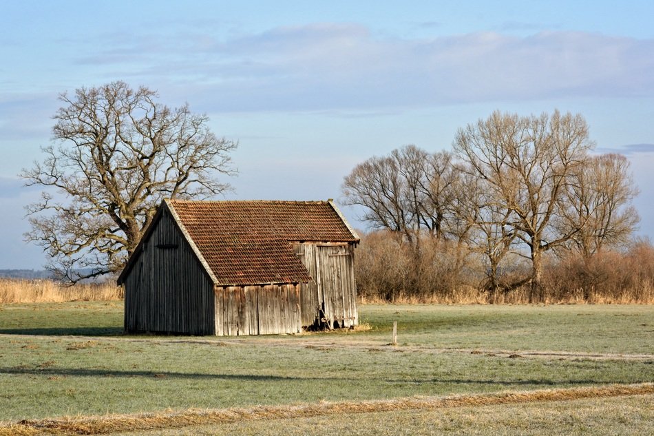 wooden field barn