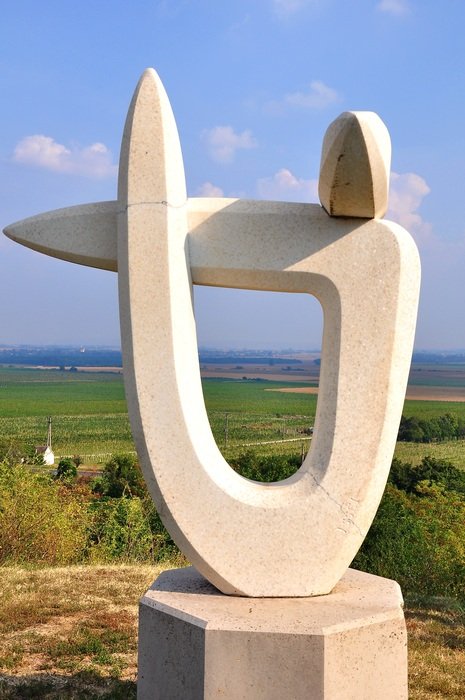 stone sculptura in the field