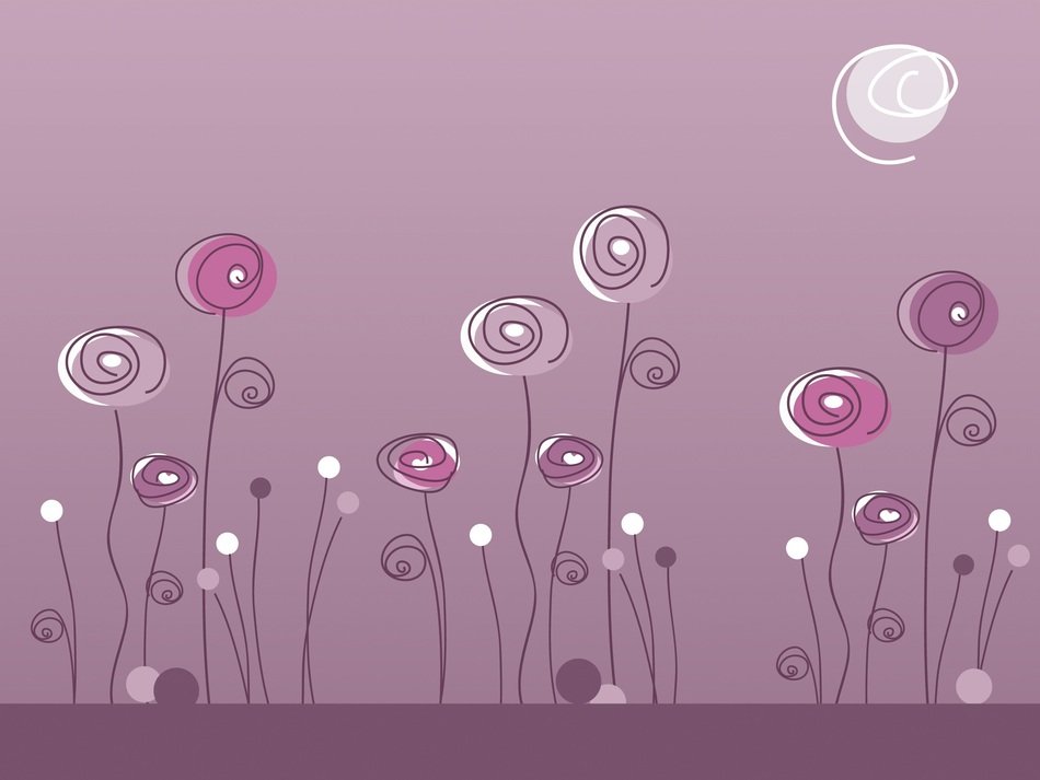 drawing of summer flowers on a pink background