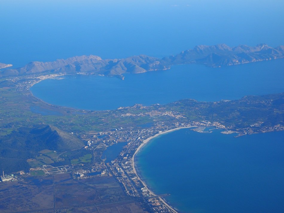 aerial view of the bay of pollenca
