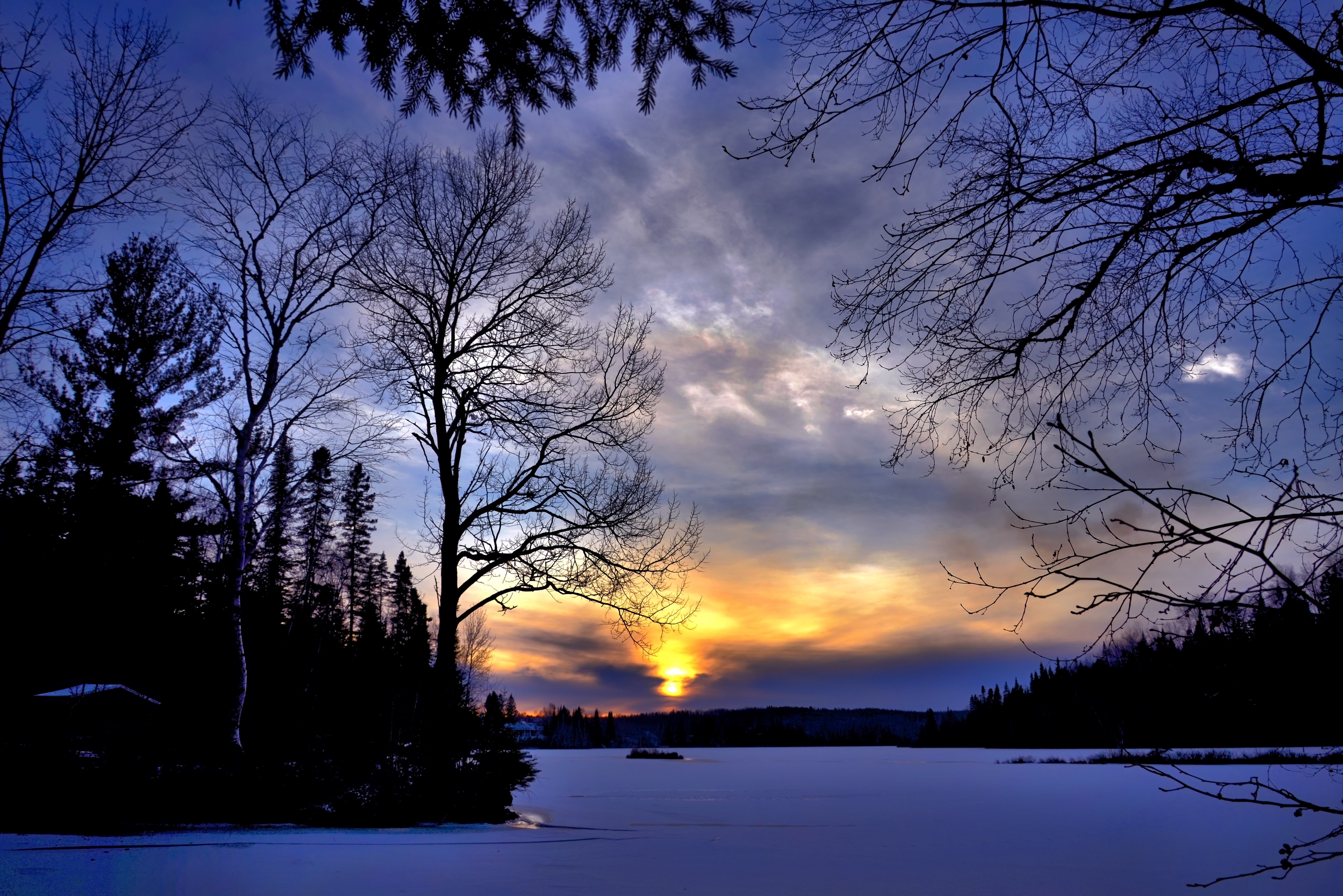 Вечерний пейзаж зимой