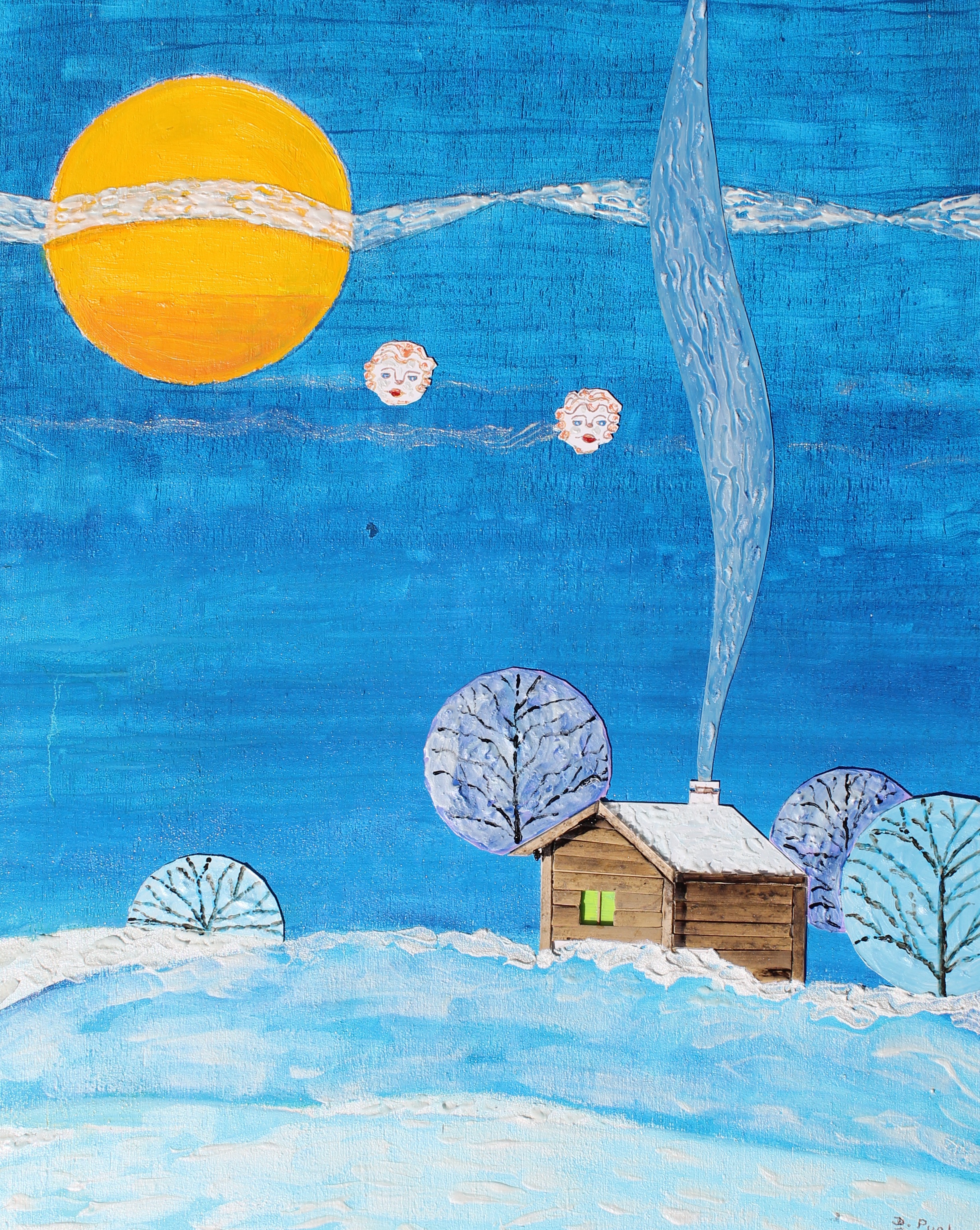 Snow Winter Landscape Drawing Free Image