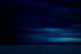 dark blue sky over the ocean