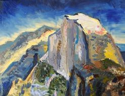 painting of Yosemite park landscape