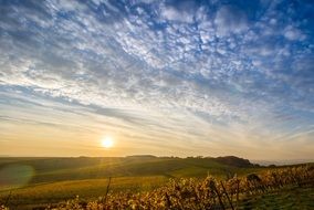 sunset over the hills in Bad Kreuznach