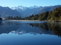 Mirror Lake panorama in New Zealand