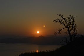 Cloudless Sunset sky
