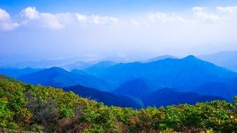 panoramic view of Sobaeksan mountains in South Korea
