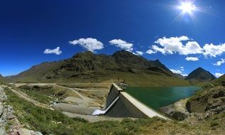 panorama of a hydroelectric dam