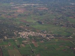 aerial view of a village in Mallorca