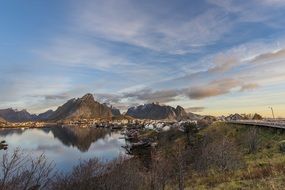 panorama of the valley in the Lofoten Islands