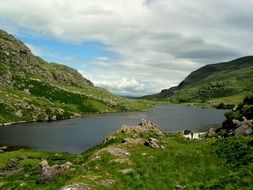 panorama of mountains and lakes in Norway