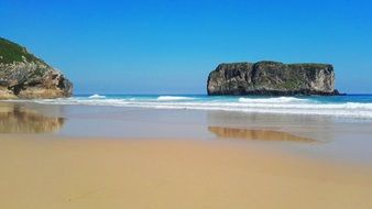 Landscape of big rock in ocean