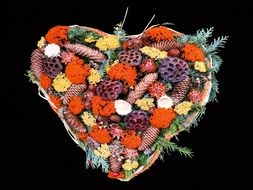 autumn composition like a heart