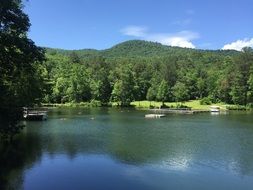 Lake with mirroring Trees