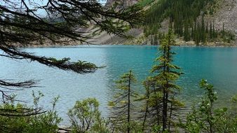 Lake in the national park in Canada