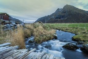 river in the valley on the Lofoten Islands